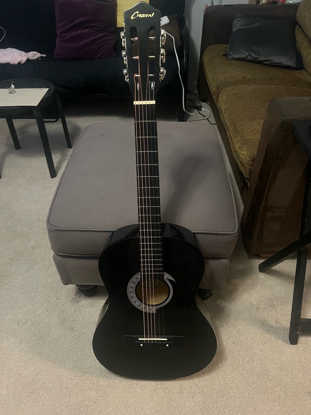 Crescent Guitar - Black Acoustic