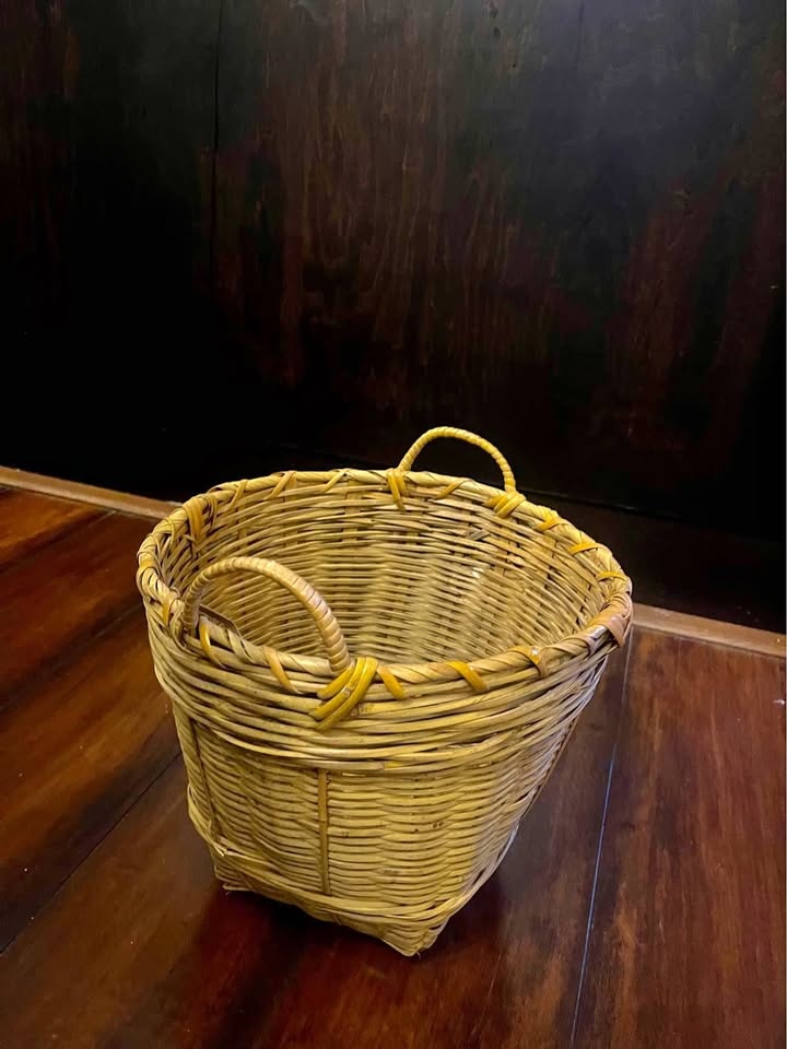 Bamboo Planter Basket Vintage