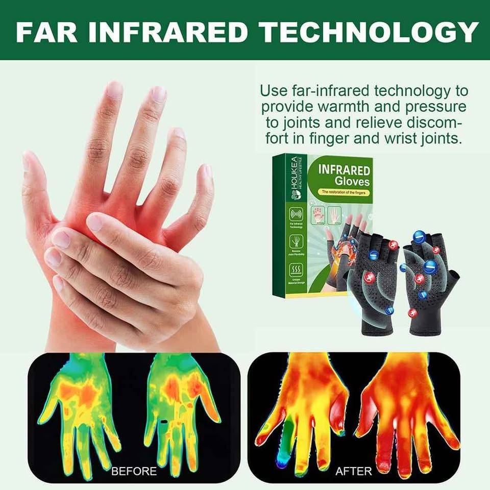 Infrared Compression Arthritis Gloves Wrist Support - photo 3