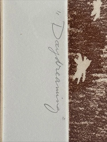 Miriam Eckner Daydreamer Etching Signed 77/200 Vintage Art Frame - photo 5