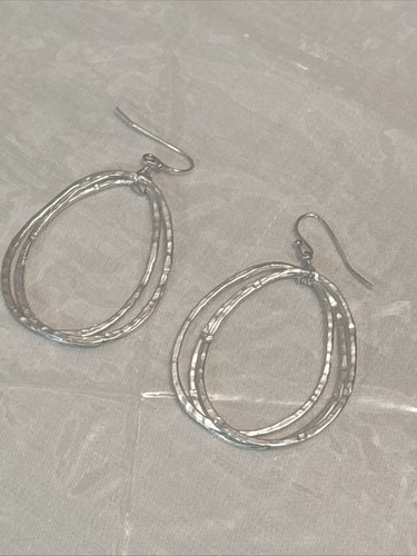 Oval Tear Drop Hoops Pierced Earrings - 3 Hoops - photo 2