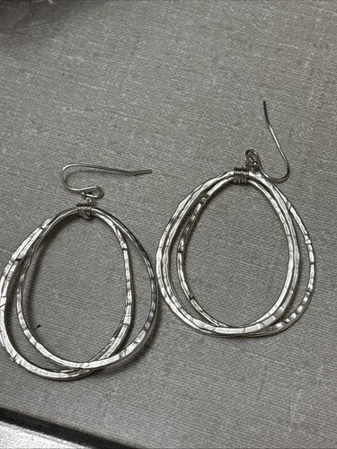 Oval Tear Drop Hoops Pierced Earrings - 3 Hoops - photo 3