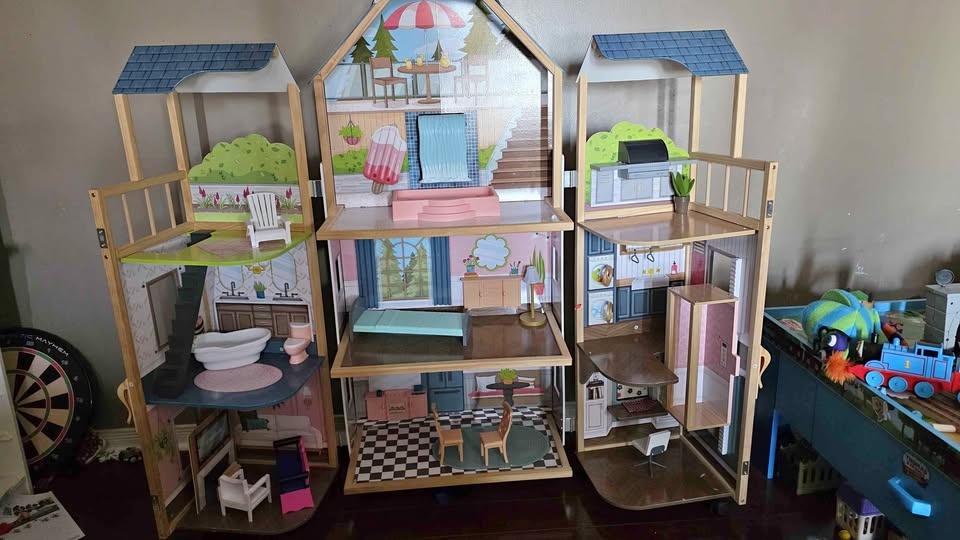 Euc wooden large doll house