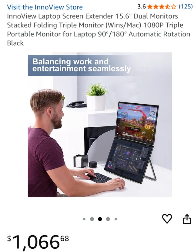 InnoView 15.6" Dual Laptop Screen Extender - photo 3