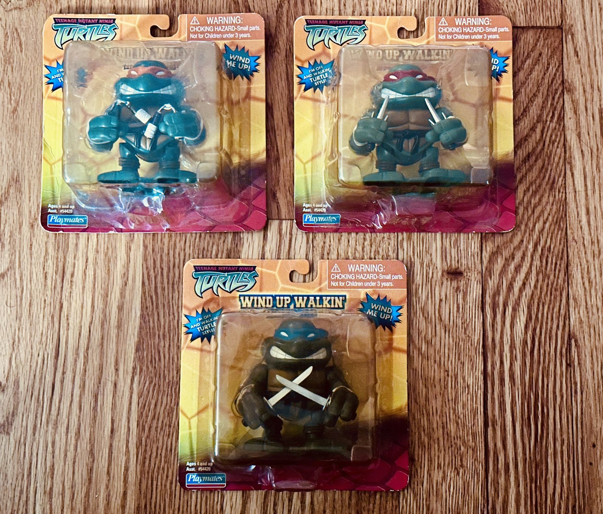 3 x TMNT Wind Up Walkin’ Figures - New/Sealed