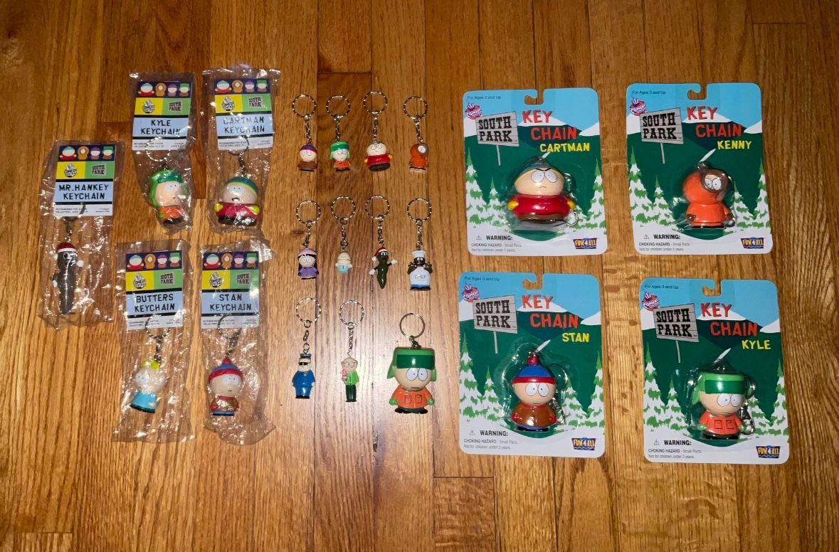 South Park - 20 x Keychain Lot - 1998 - Vintage Set - NEW