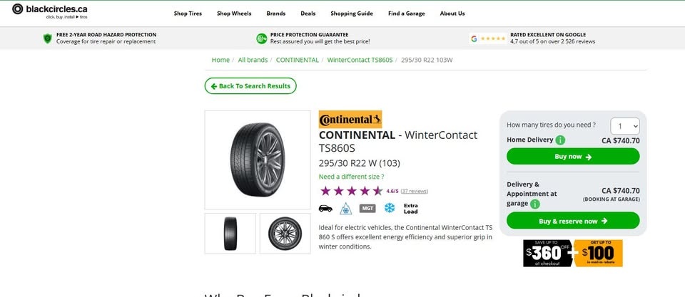 2 Continental Winter Tires 22" 295/30/22 - 90% Tread - photo 2