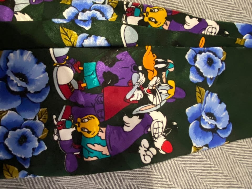 Vintage Floral Looney Tunes Tie - photo 2
