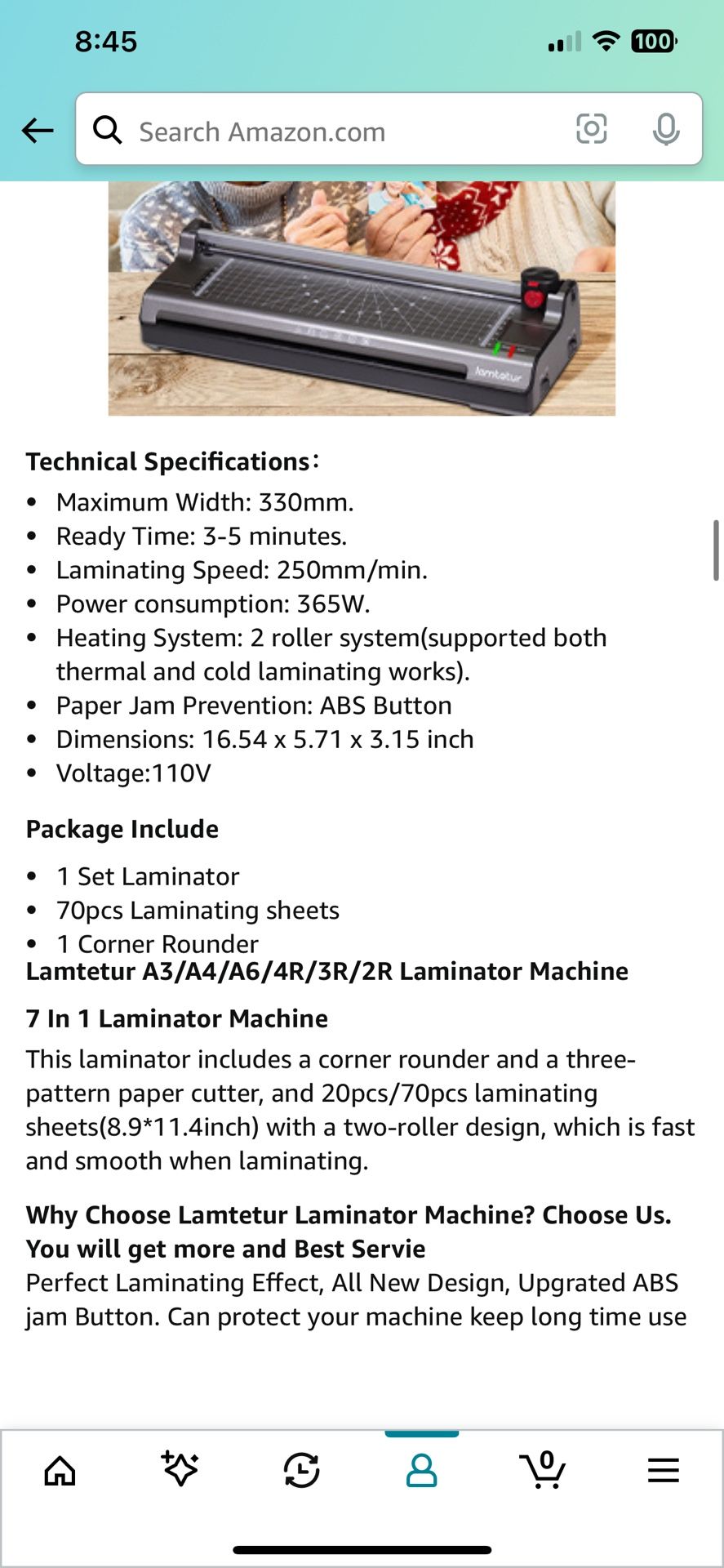 7 In 1 Laminator Brand new Never Used - photo 3