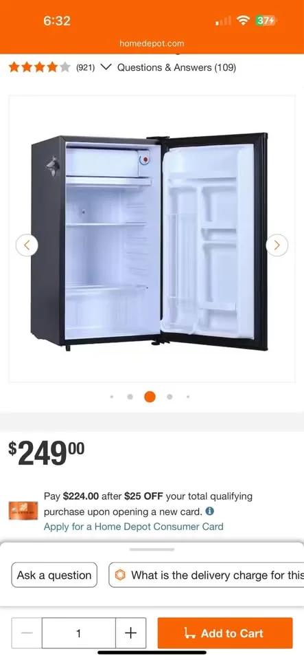 Frigidaire Mini Fridge (with freezer) image indicator(2)