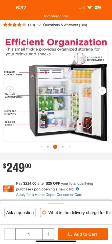 Frigidaire Mini Fridge (with freezer) image indicator(3)