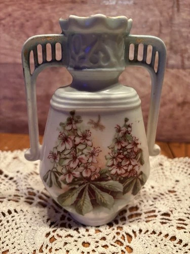 Antique Hand Painted Floral Austrian Porcelain Vase - photo 2