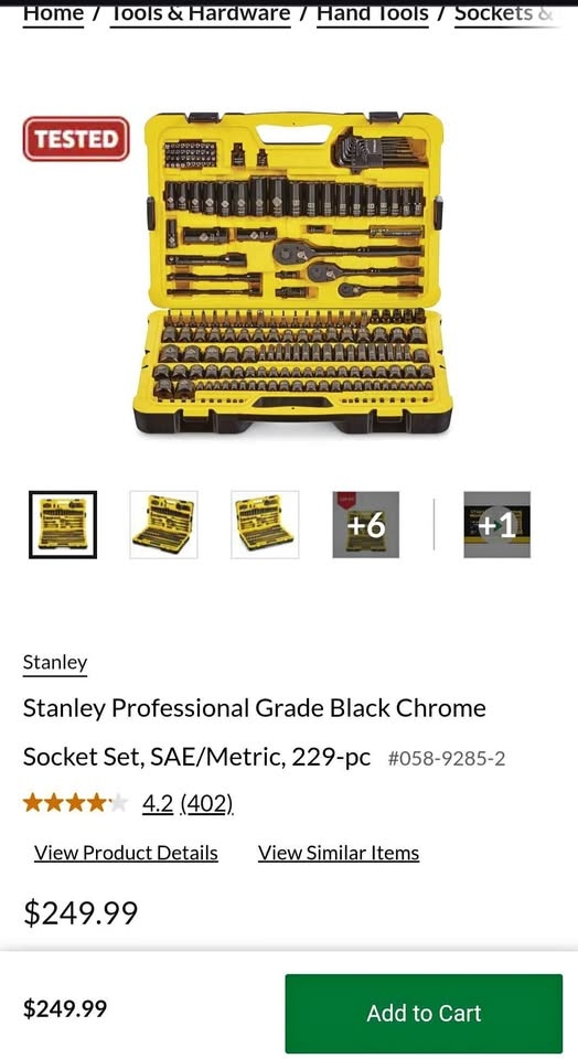 New Stanley 229 Piece Socket Set
