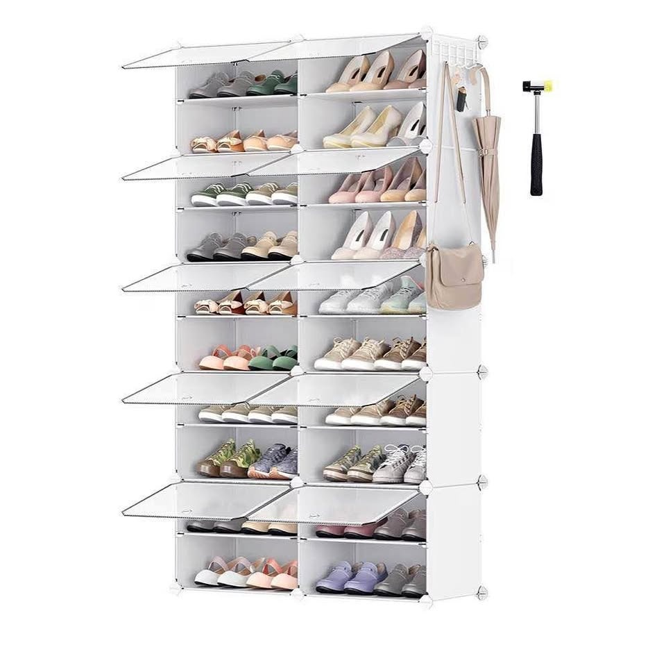 SONGMICS 10-Tier Shoe Rack Organizer – Holds 40 Pairs, White (Ne