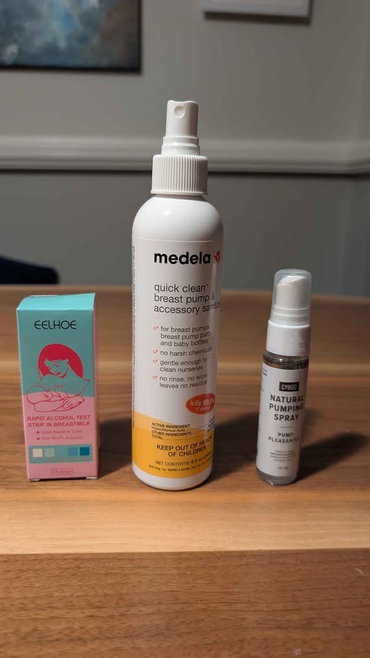 Breast Pump Cleaner, Comfort Spray, Alcohol Test Strips Bundle