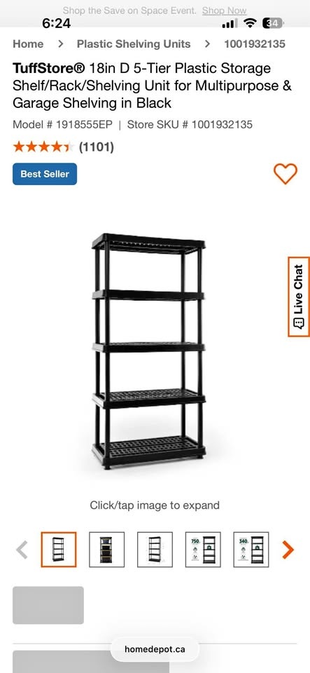 Black Plastic Shelving Unit - Home Depot
