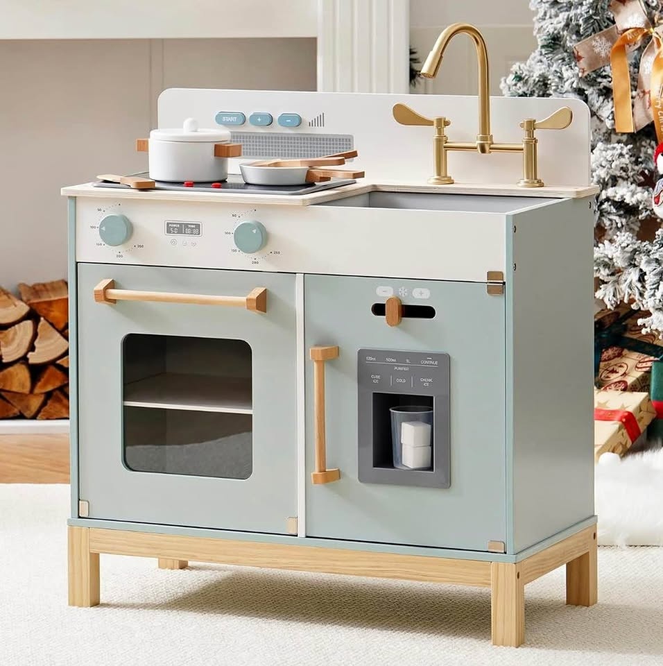 ROBOTIME Play Kitchen for Toddlers - Wooden Kids Playset