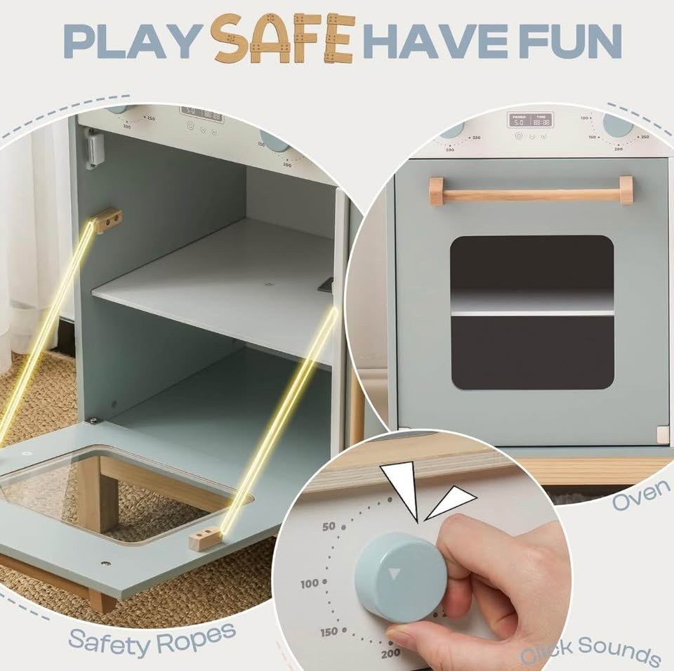 ROBOTIME Play Kitchen for Toddlers - Wooden Kids Playset - photo 3
