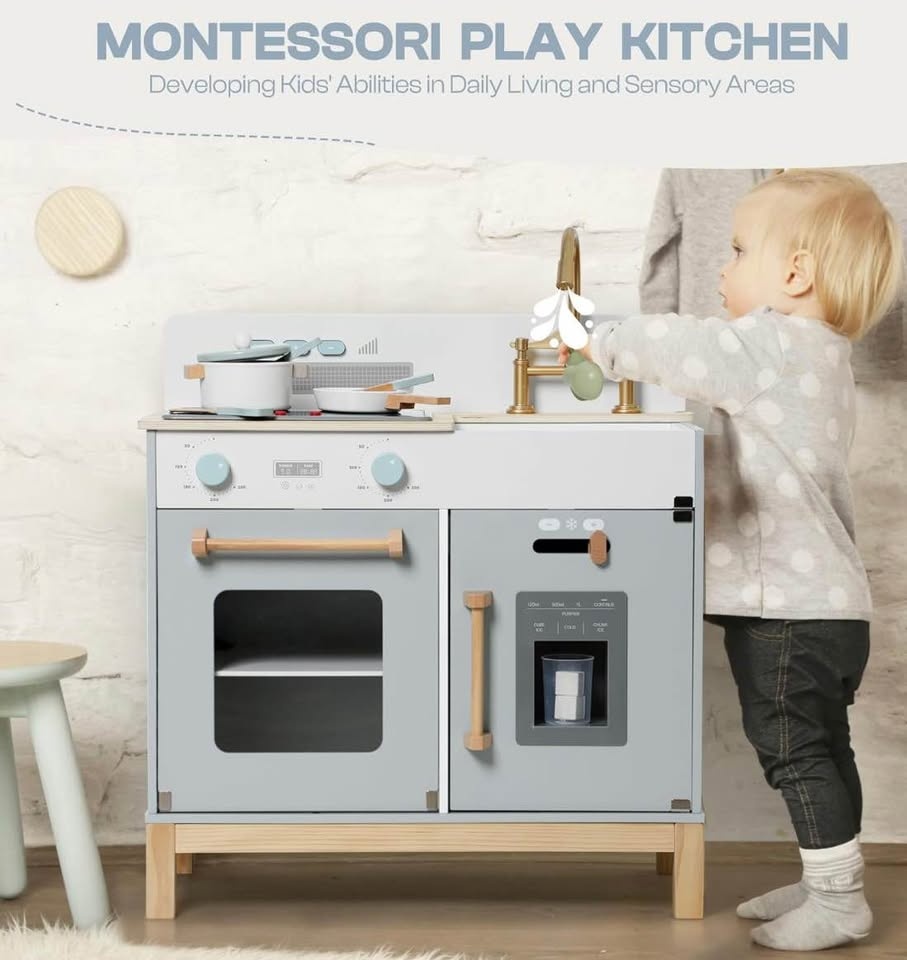 ROBOTIME Play Kitchen for Toddlers - Wooden Kids Playset - photo 4