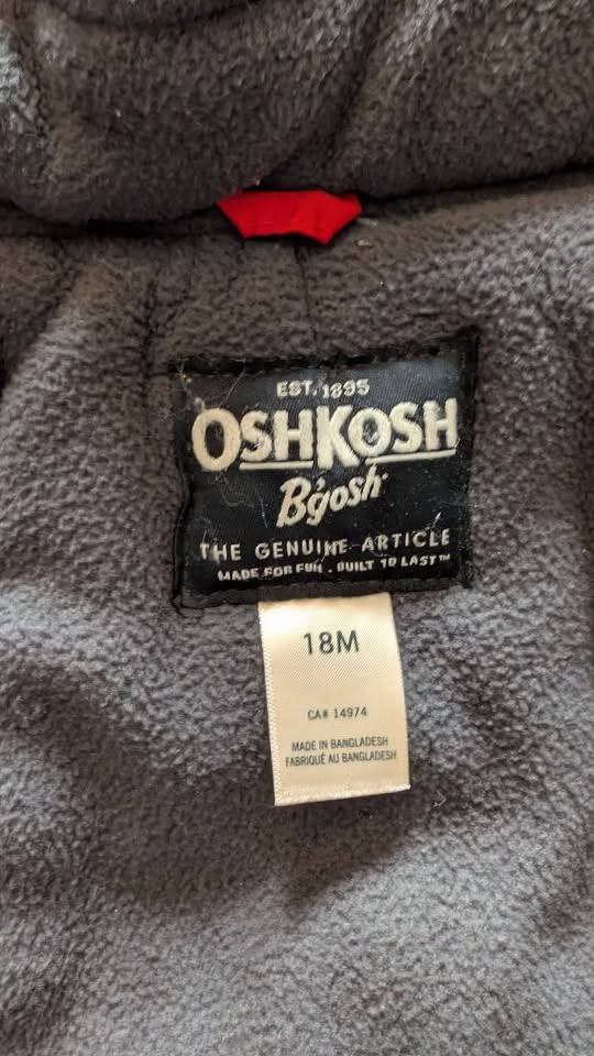 18 month Oshkosh Winter Coat - Red - photo 5