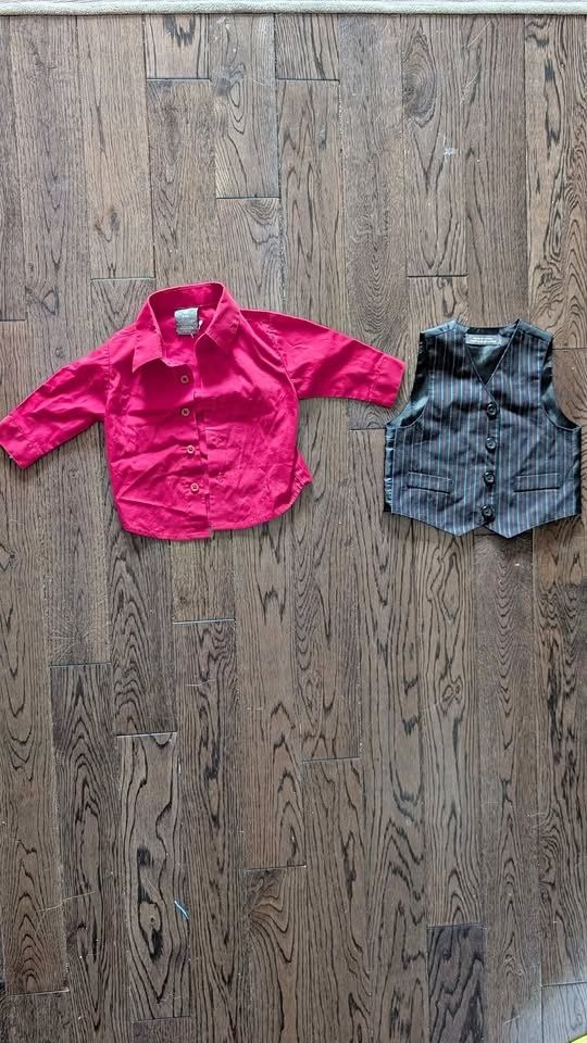 Formal collar shirt and vest 3-6 month baby boy