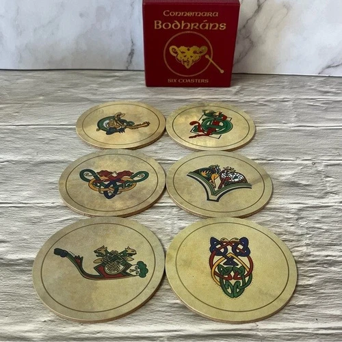 Connemara Bodhrans Irish Coasters Set of 6 - photo 2