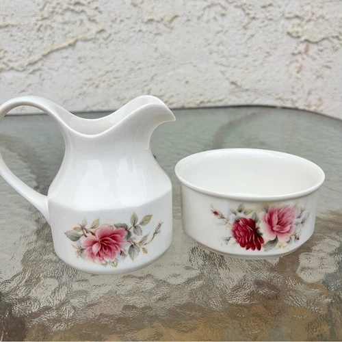 Royal Kent Vintage Creamer and Sugar Floral 2 Piece Set