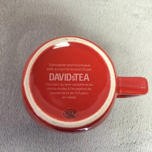 David's Tea Mug Cup Mason Jar Style Ceramic Red No Lid No Infuse - photo 4