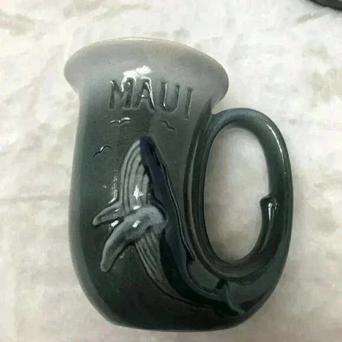 Vintage 1981 Pottery Whale Horn Mugs (Set of 2) - Maui - photo 3