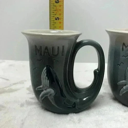 Vintage 1981 Pottery Whale Horn Mugs (Set of 2) - Maui - photo 5