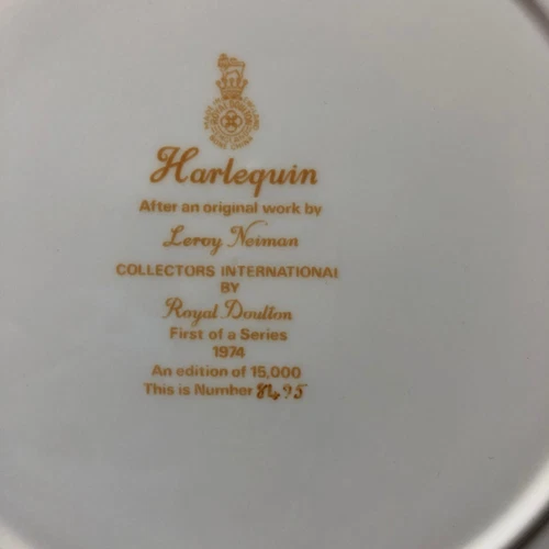 Royal Doulton Leroy Neiman Harlequin Plate 1974 - photo 4