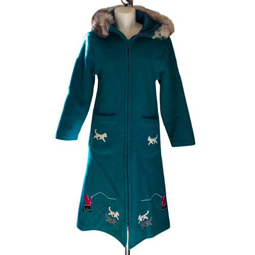 Northern Transition Custom Felt Wool Coat Fox Fur Hood