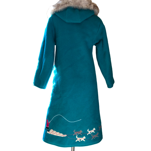 Northern Transition Custom Felt Wool Coat Fox Fur Hood - photo 2