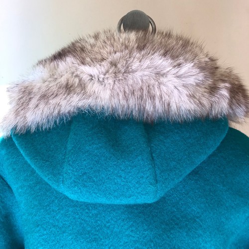 Northern Transition Custom Felt Wool Coat Fox Fur Hood - photo 3