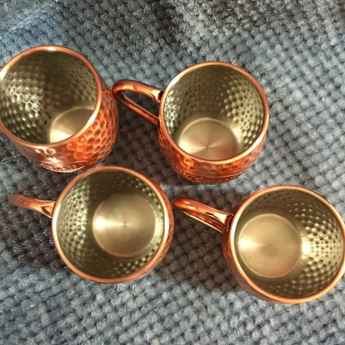 NIB The Canadian Brewhouse Hammered Copper Moscow Mule Mugs Set - photo 2