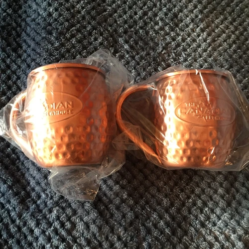 NIB The Canadian Brewhouse Hammered Copper Moscow Mule Mugs Set - photo 4