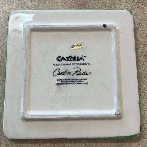 Catzilla Halloween Cats Ceramic Square Trivet Tile Candace Reite - photo 2