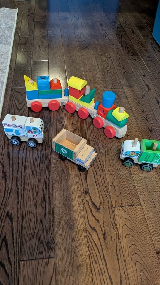 Melissa & Doug Wood Stacking Train and Vehicles Toy Set - photo 2
