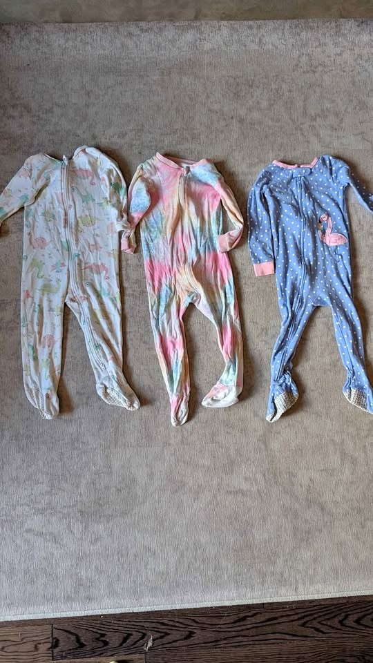 18m-2T Girls Pajama Sleepers - 3 Pieces
