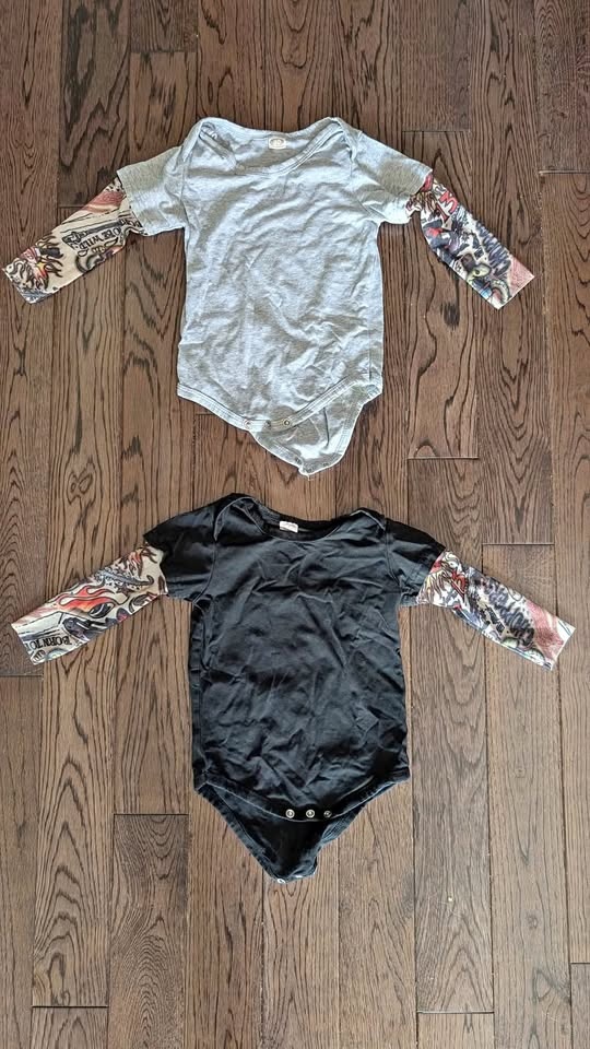 FUNNY HALLOWEEN tattoo onesie for baby size 12-18 months.