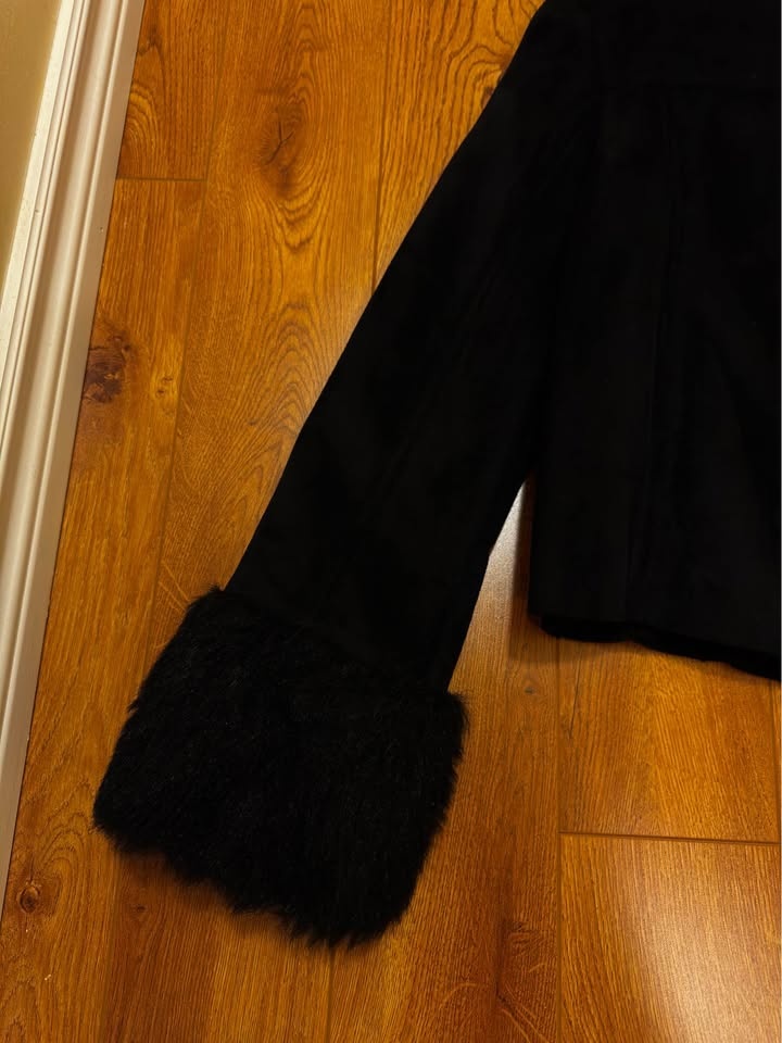 Zara Black Faux Fur Jacket Size S - photo 5