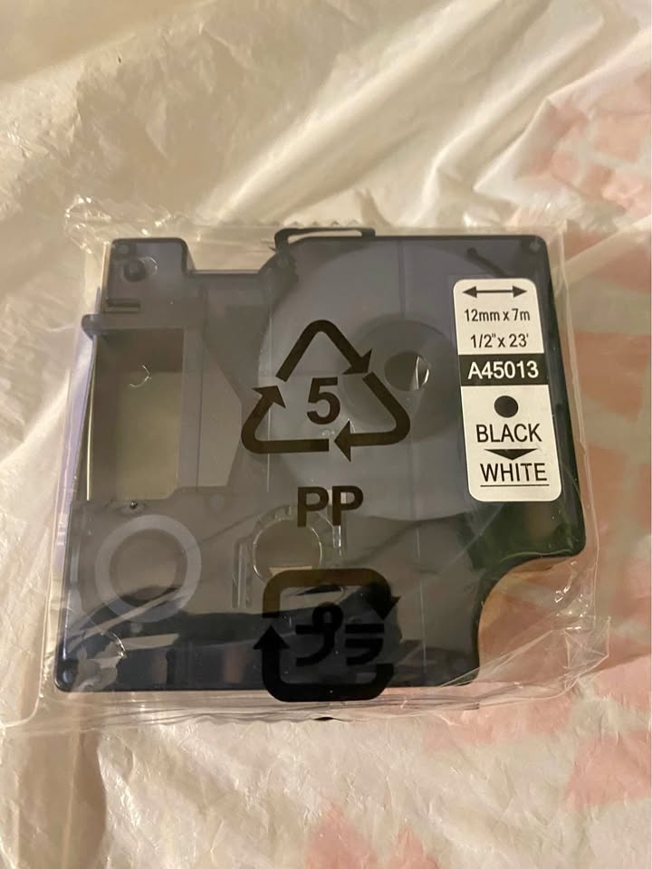 4 Pack 45013 Label Tape Compatible for Dymo D1, Black on White