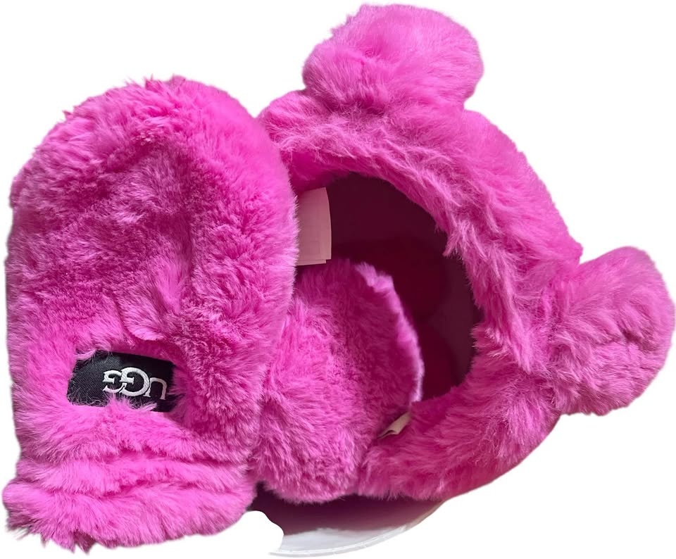 UGGS Kids FAUX FUR Earmuffs with Mittens - ROCK ROSE O/S