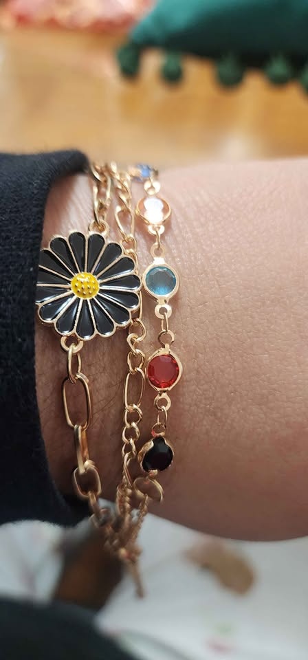 Flower layered chain bracelet - photo 2
