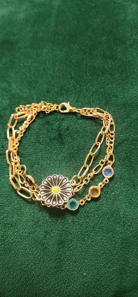 Flower layered chain bracelet - photo 3