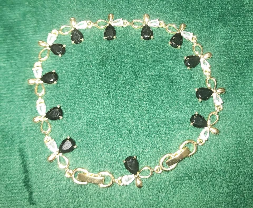 Dark Floral Gold Laminate Bracelet - photo 2