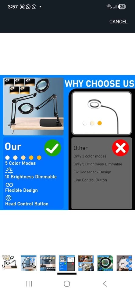 LED Desk Lamp and Magnifier - photo 4