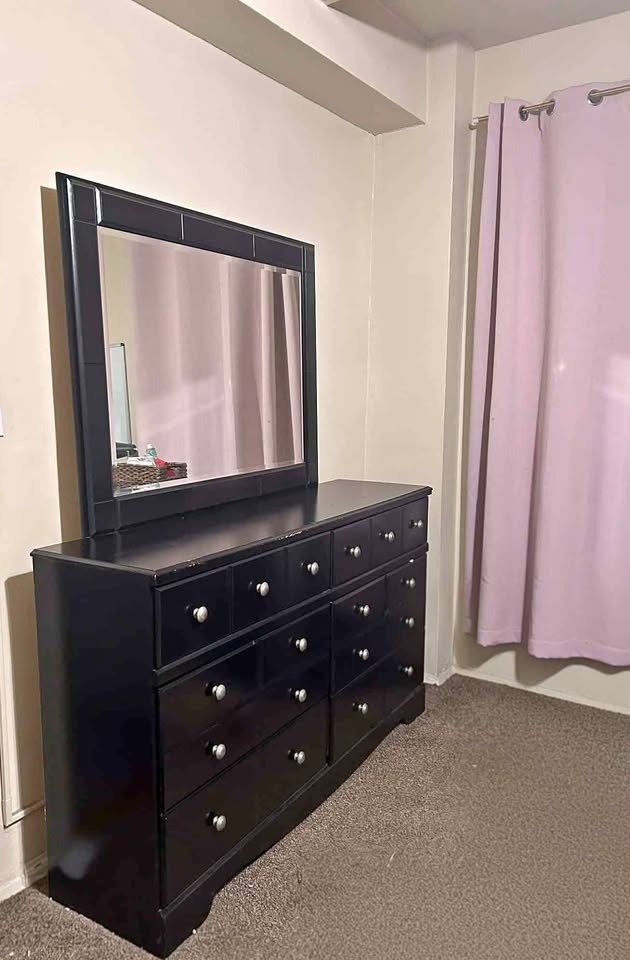 Black Dresser with Mirror