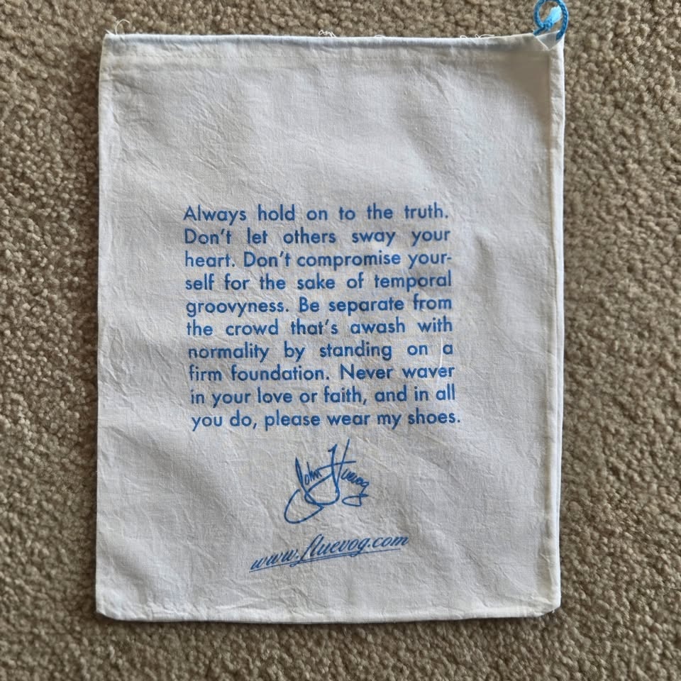 John Fluevog Drawstring Shoe Storage Dust Bag