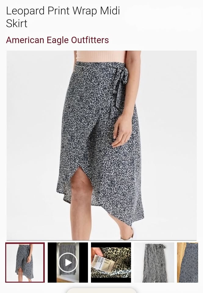 American Eagle XL Leopard Print Wrap Skirt